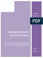 Verification of Effectiveness - MANCP Network - October 2016, Version 1