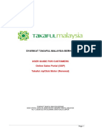 Syarikat Takaful Malaysia Berhad: User Guide For Customers Online Sales Portal (Osp) Takaful Myclick Motor (Renewal)