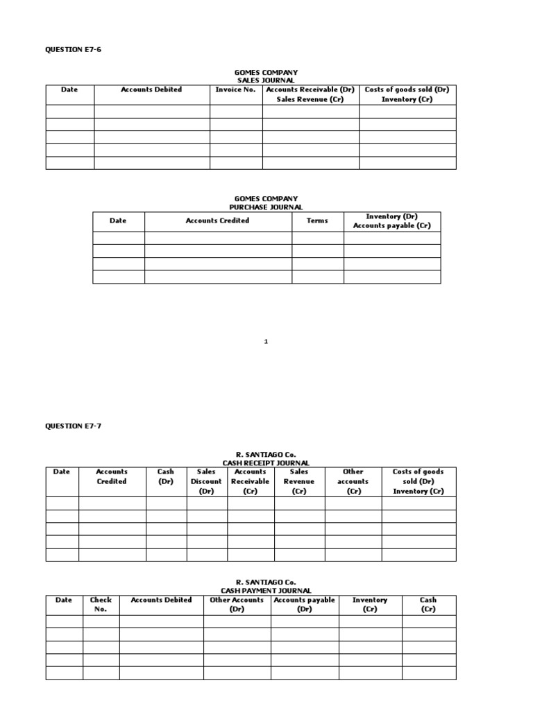 Special Journal Formats in Accounting | PDF | Finance & Money Management