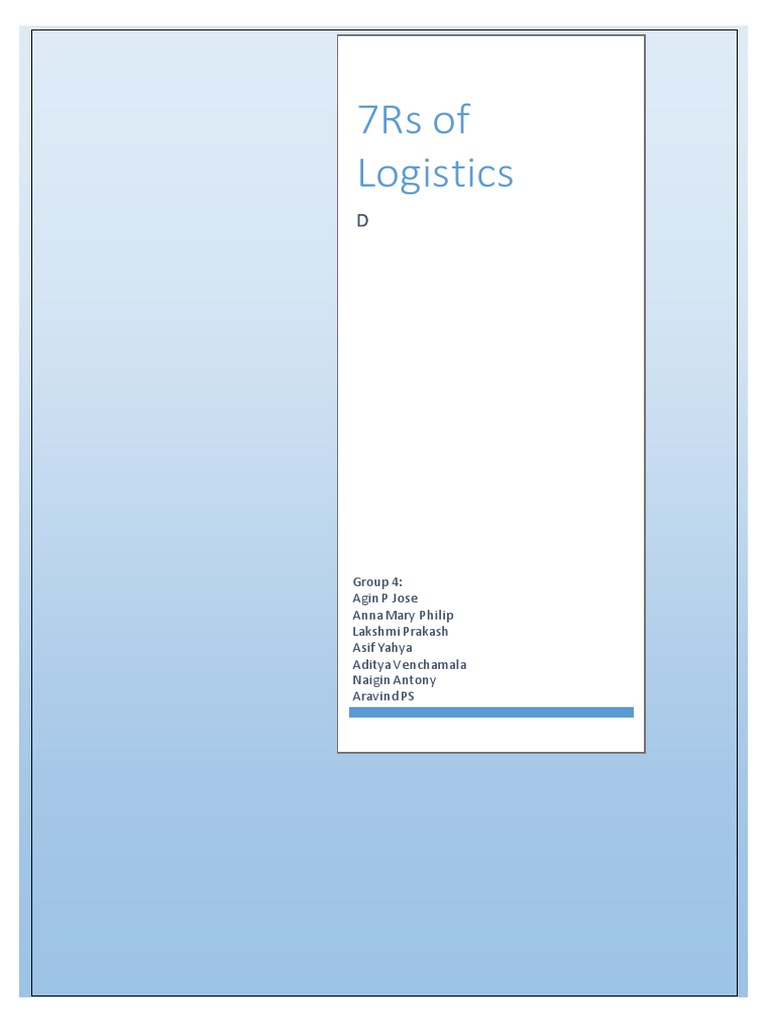 7Rs of Logistics | PDF | Logistics | Demand