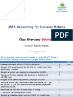 MBA Accounting for Decision Makers Class Exercises