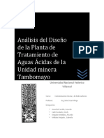 Analisis Del Diseno de La Planta de Tratamiento de Aguas Acidas U M Tambomayo PDF