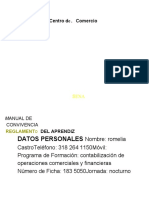 Manual de Convivencia y Reglamento Del Aprendiz Sena