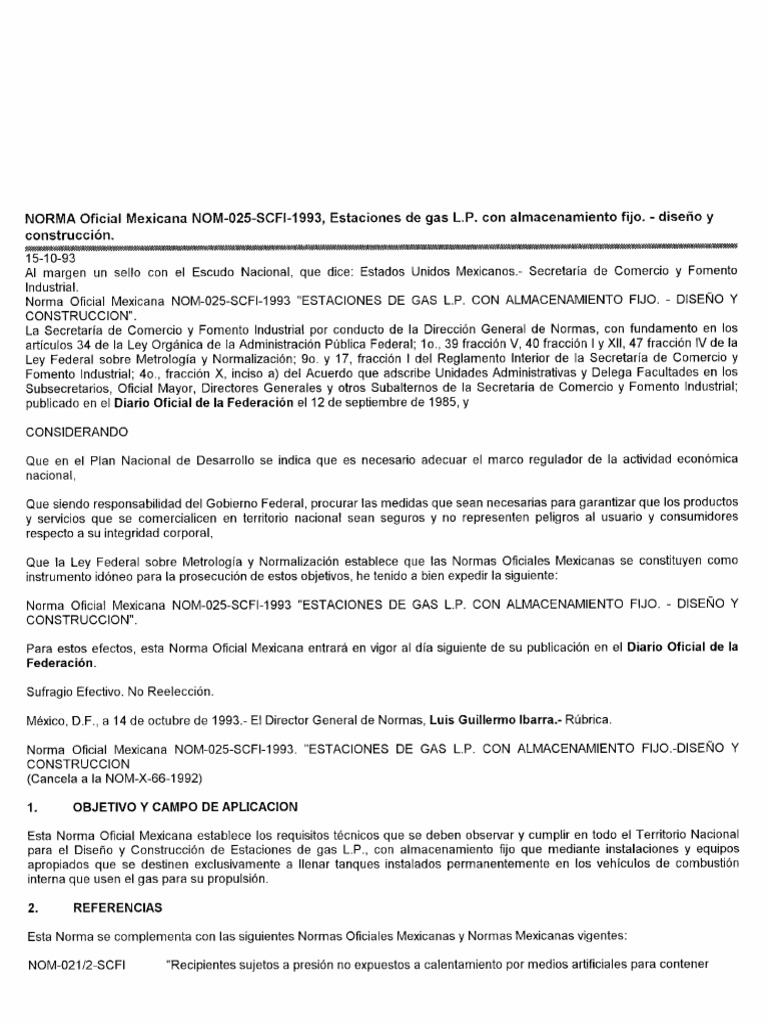 Nom 025 Scfi 1993 | PDF | Gases | Ingeniería mecánica