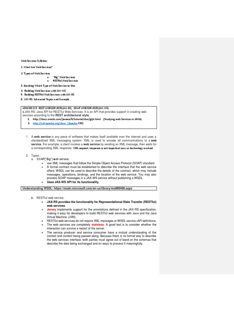 Java Web Services Overview and Guide | PDF | Web Service ...