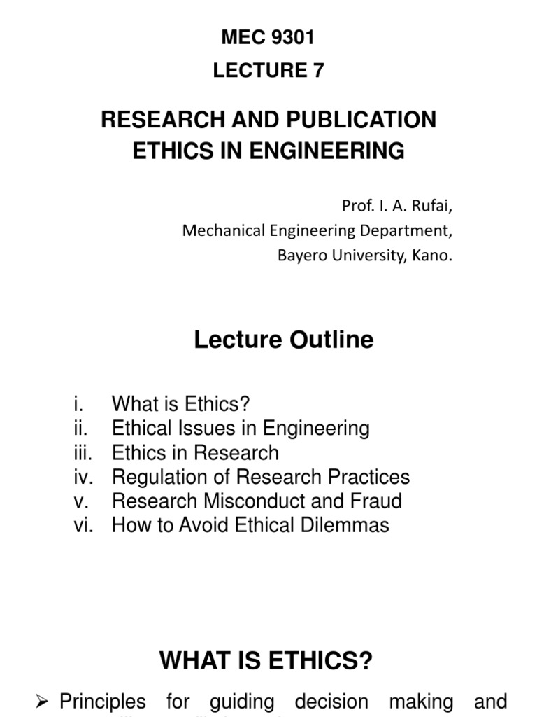 Engineering Research Ethics Overview | PDF | Institutional Review Board ...