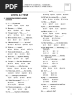 Placement Test A1a2 Grammar