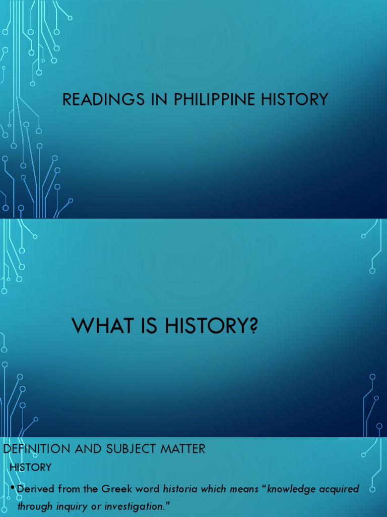 Readings in Philippine History | PDF | Historian | Historiography