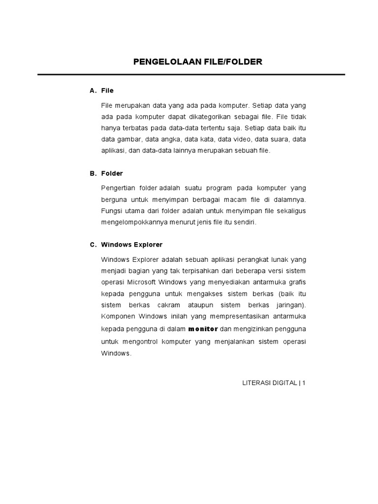 Pengelolaan File Dan Folder