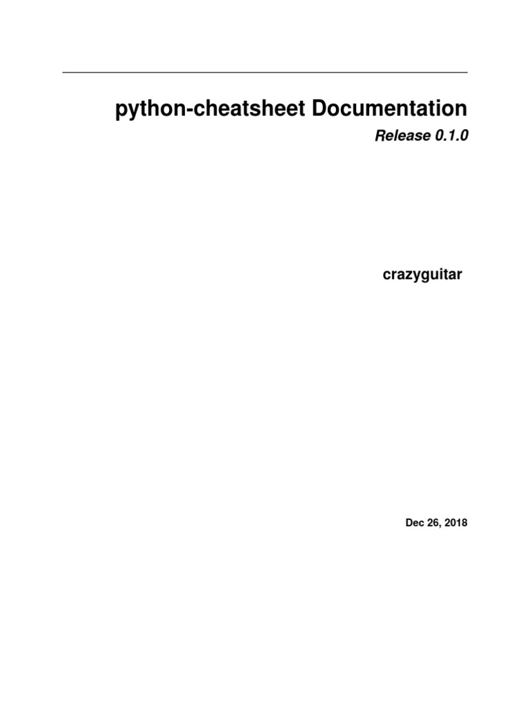 Pysheeet PDF | PDF | Control Flow | String (Computer Science)