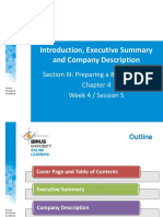 PPT4-Introduction, Executive Summary and Company Description
