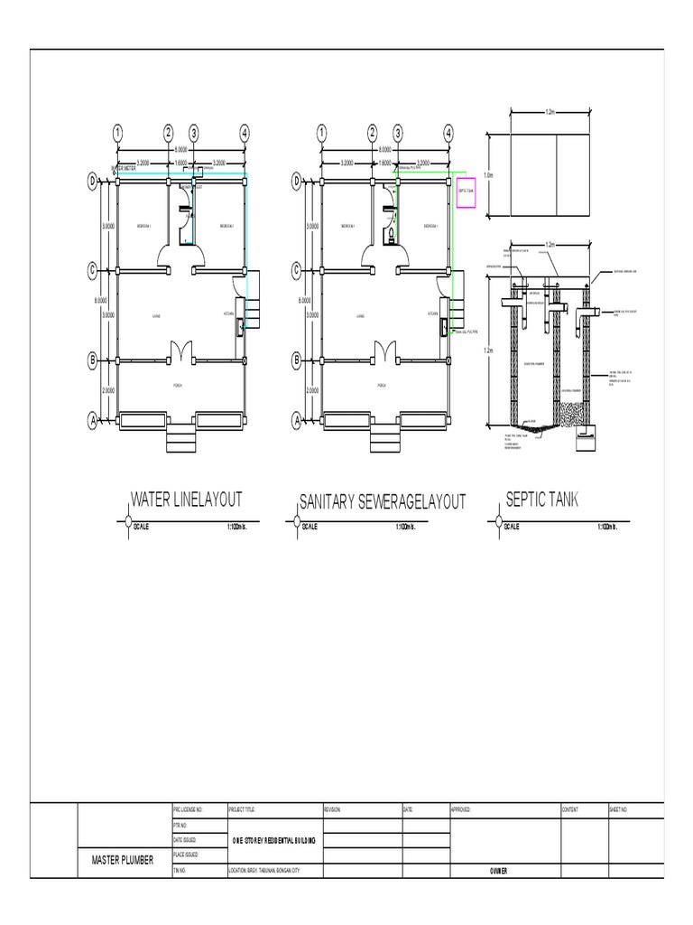 Septic Tank Floor Plan Layout | PDF | Plumbing | Waste Management