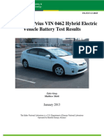 2010 Toyota Prius VIN 0462 Hybrid Electric Vehicle Battery Test Results