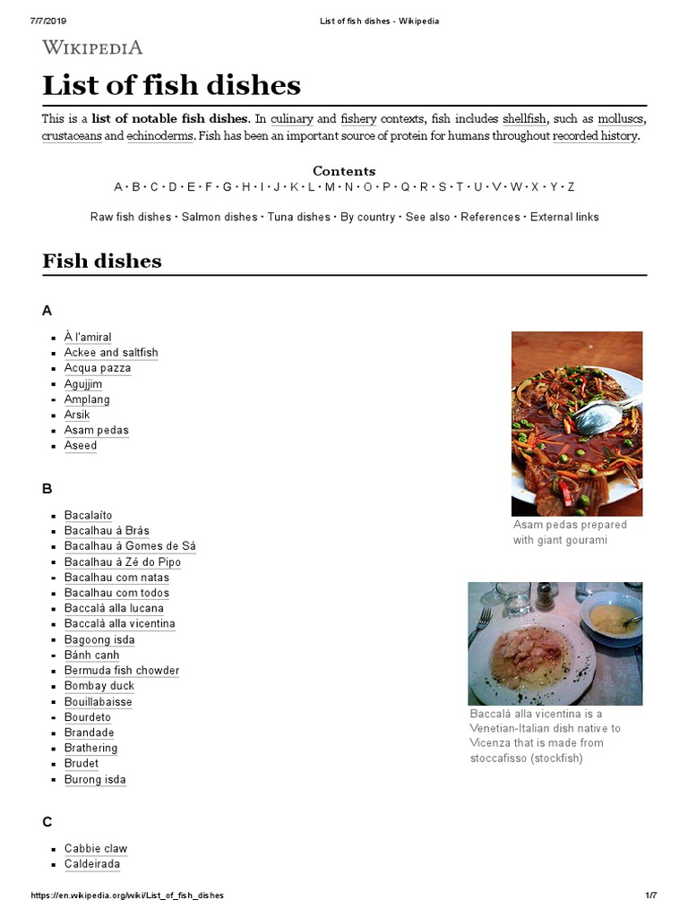 List Of Fish Dishes Pdf Curry Cuisine
