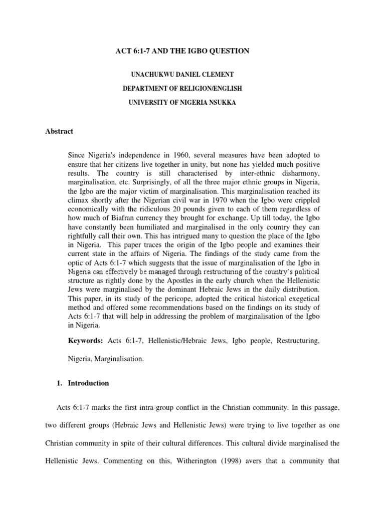 Acts 61 7 And The Igbo Question Nigeria Biafra Acts 61 7 And The Igbo Question Nigeria Biafra