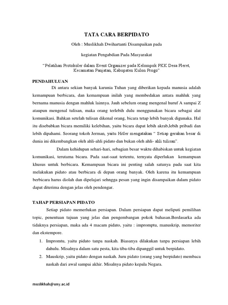 Tata Cara Membuat Pidato   PDF