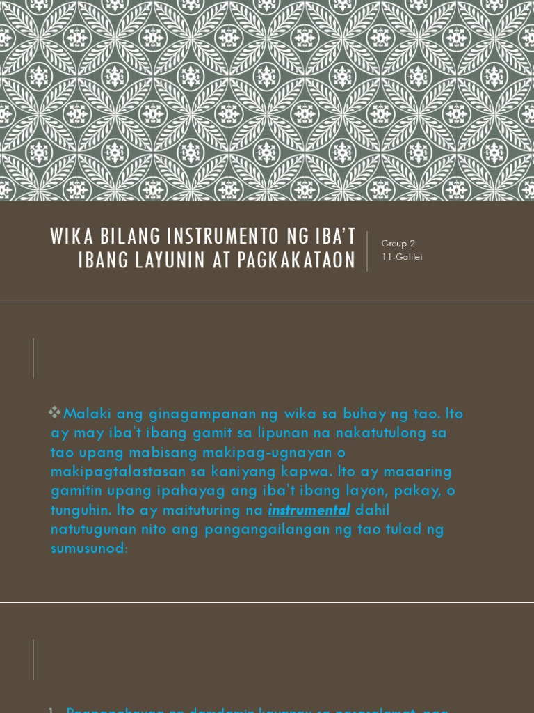 Wika Bilang Instrumento | PDF