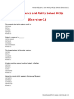 General Science and Ability MCQs Solved (Exercise-1) PDF