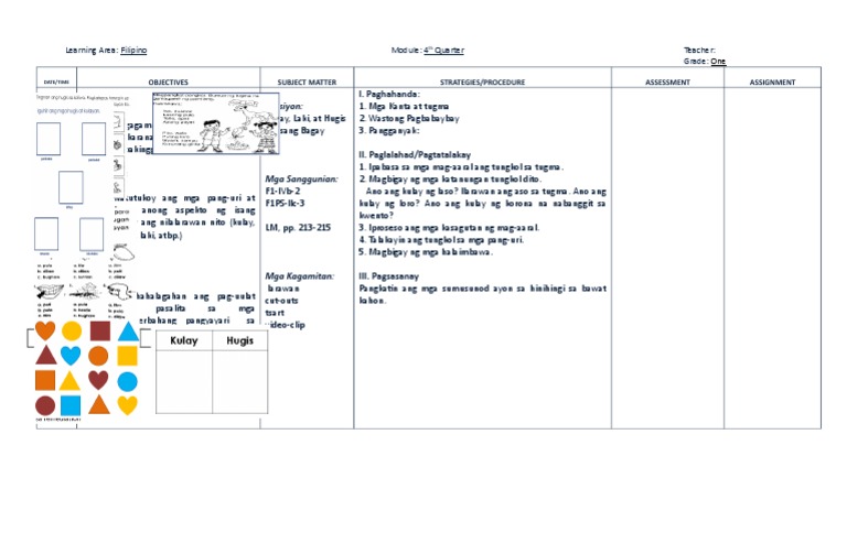 Lesson Plan in Filipino 1 | PDF