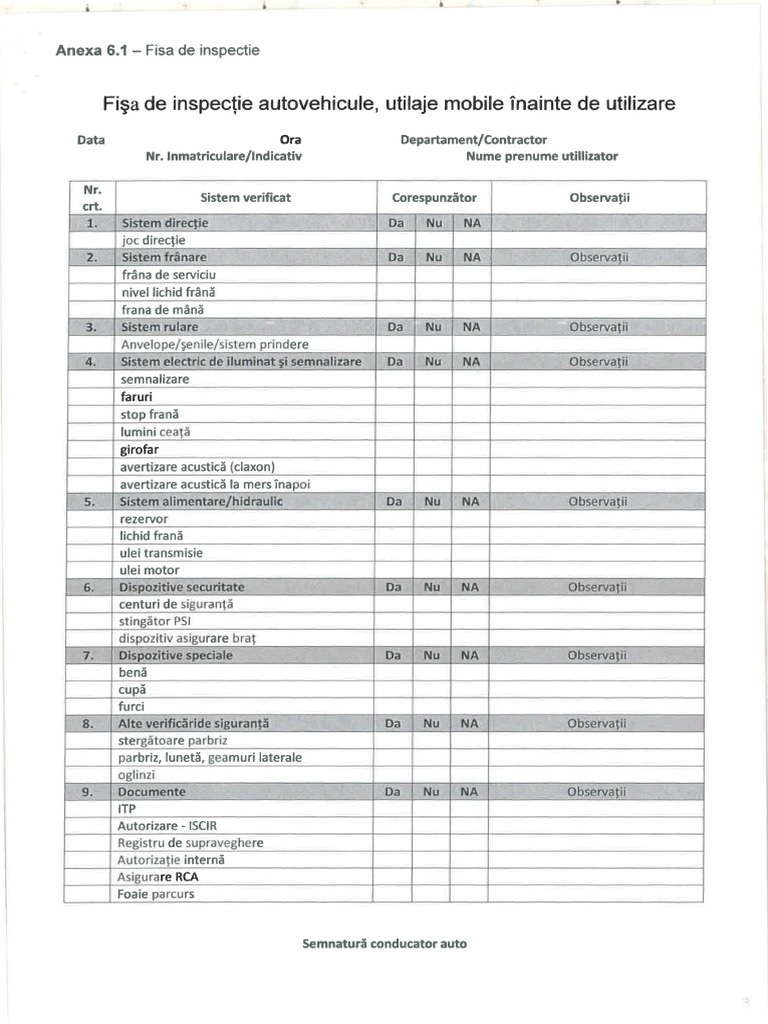 Fisa Auto | PDF