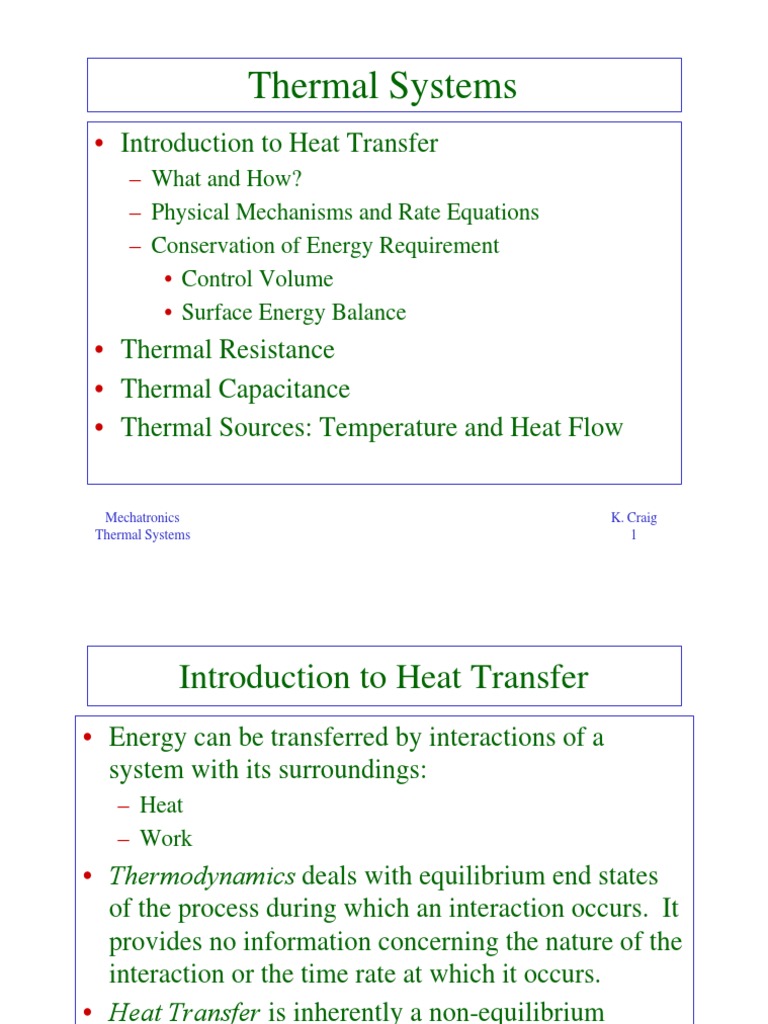 Thermal Systems: Introduction To Heat Transfer | PDF | Heat Transfer ...