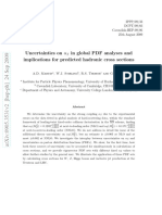 Uncertainties on α in global PDF analyses and implications for predicted hadronic cross sections
