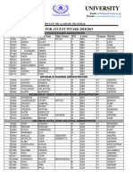 2018 2019 Admissions List