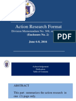 Action Research Format: Division Memorandum No. 309, Series 2015