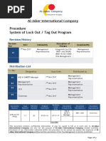 Lock Out Tag Out Program