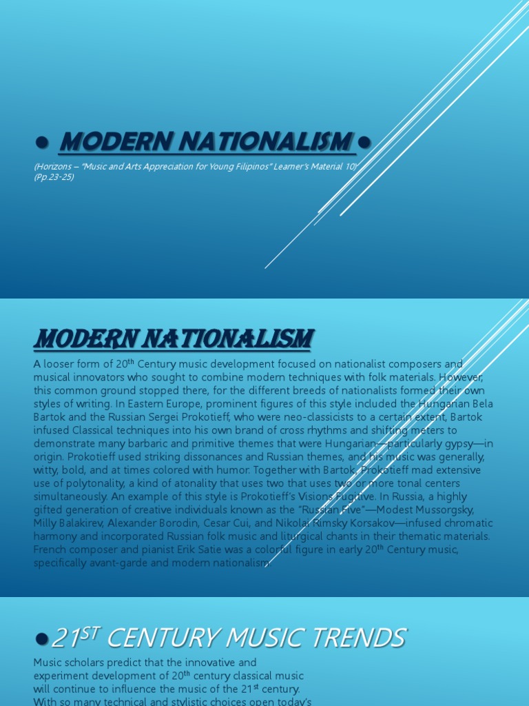 Modern Nationalism 2019 Version presentation Harmony Composers