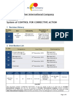 Procedure System of Control for Corrective Action