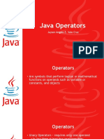 Java Operators: Jayson Angelo E. Vale Cruz