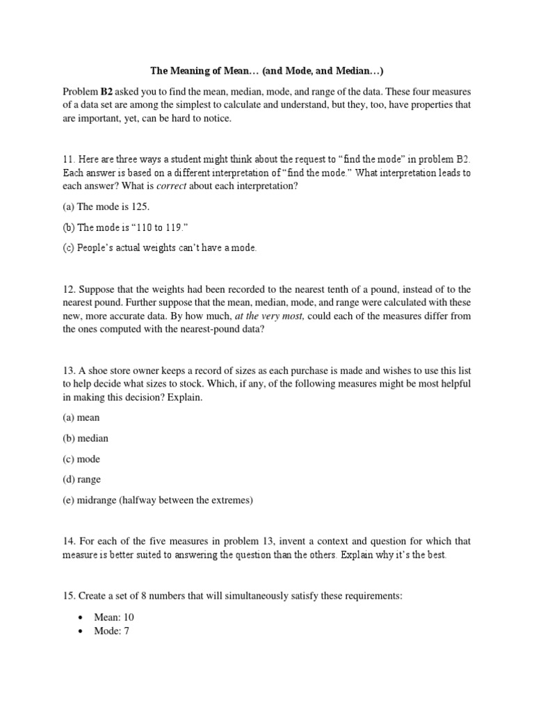 Understanding Mean, Median, and Mode | PDF | Mean | Median