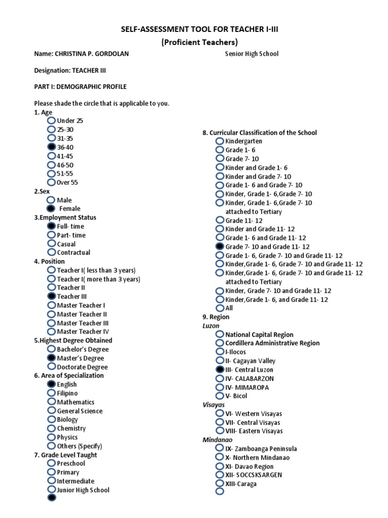 Self Assessment Tool Sat | PDF | Educational Assessment | Curriculum