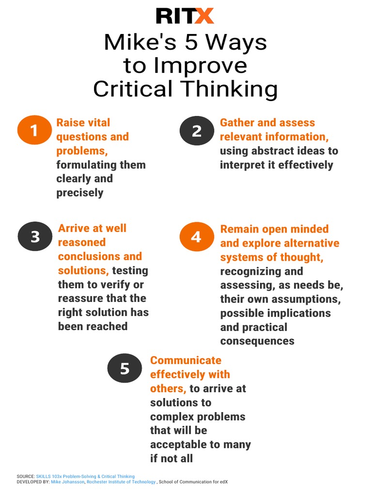 5 Ways to Enhance Critical Thinking | PDF | Critical Thinking ...