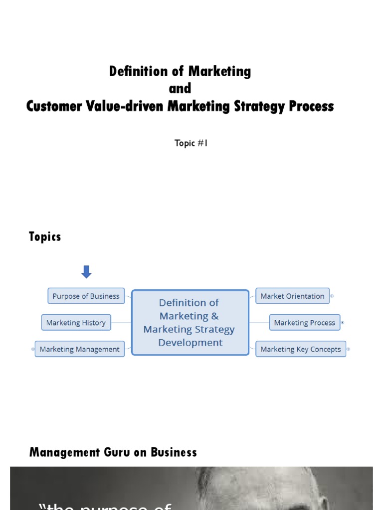 Definition of Marketing and Customer Value-Driven Marketing Strategy ...