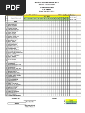 Attendance Sheet (Kindness)