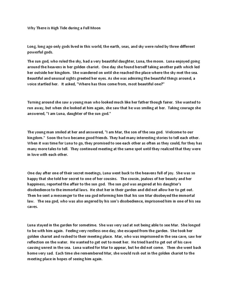 Why There Is A High Tide During A Full Moon | PDF | Moon