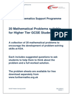 20 Mathematical Problems Suitable For Higher Tier GCSE Students