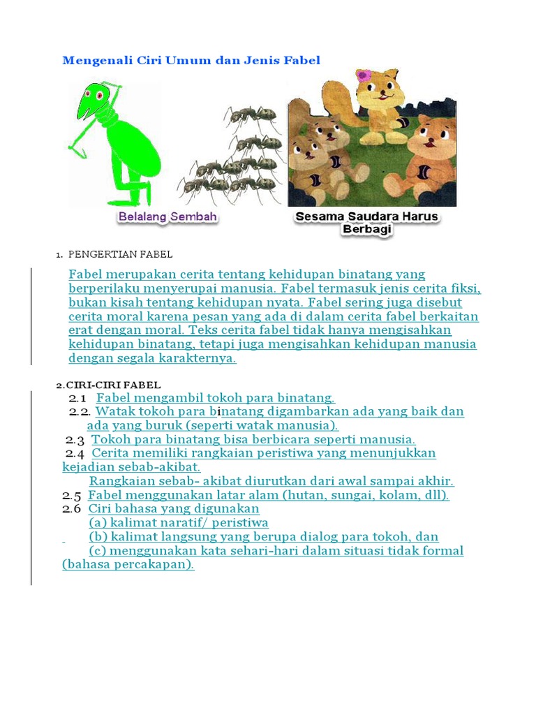 Mendidentifikasi Fabel