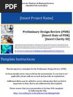 (Insert Project Name) : Preliminary Design Review (PDR) (Insert Date of PDR) (Insert Clarity ID)