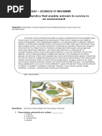 Nat - Science Vi Reviewer Characteristics That Enable Animals To Survive in An Environment