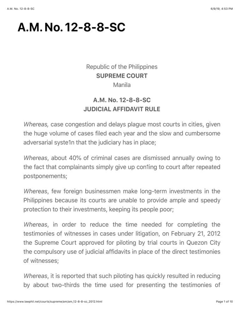 Judicial Affidavit Rule Overview | PDF | Witness | Affidavit