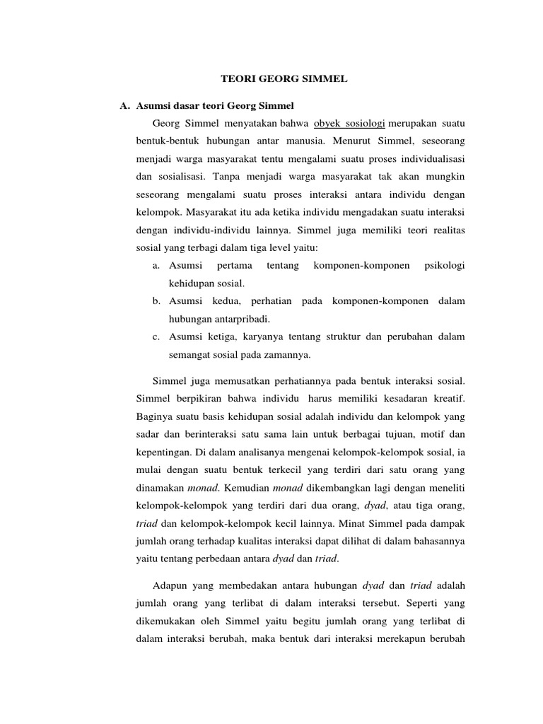 Teori Georg Simmel Pdf