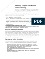 Safety Committee Meeting - Purpose and Objective What Is Safety Committee Meeting