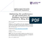 Optimizing The Performance of Sub-Contractors in Building Construction Projects in Hong Kong