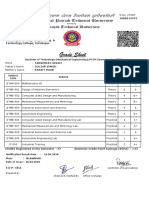 Grade Sheet: Bachelor of Technology (Mechanical Engineering), FIFTH Semester, Nov-2017