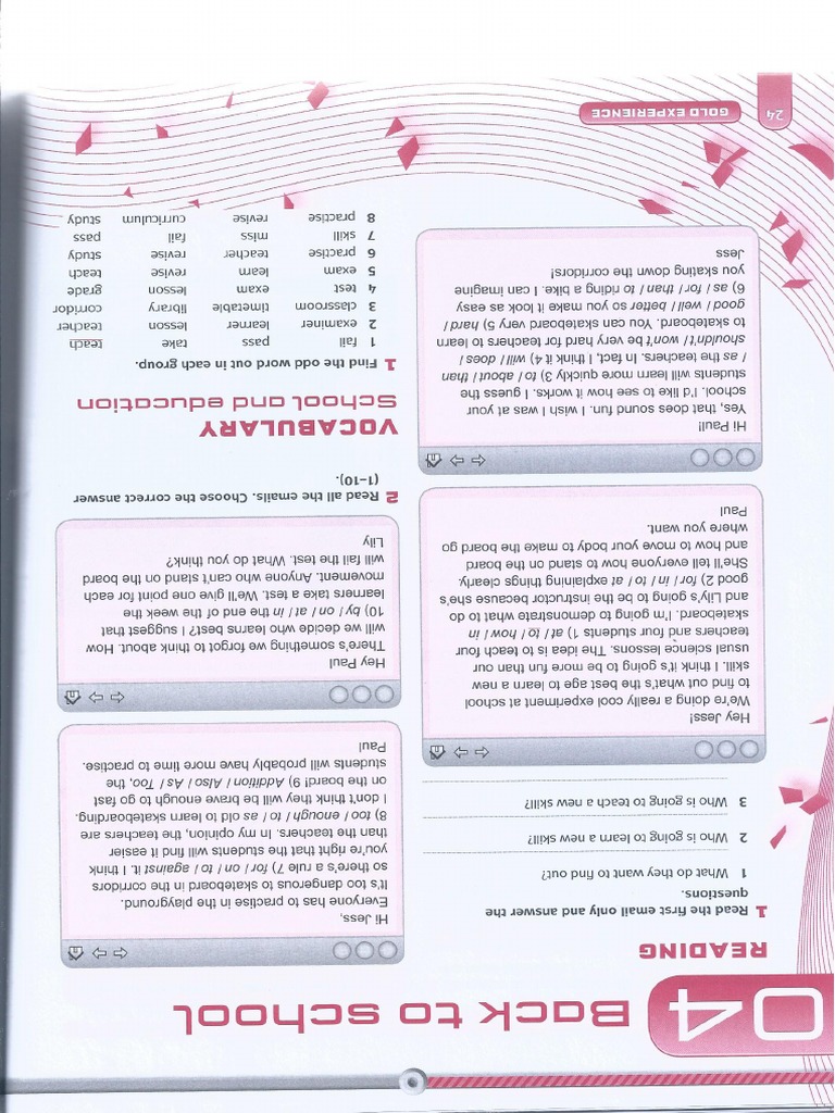 Gold Experience B1 Workbook Answer Key Pdf