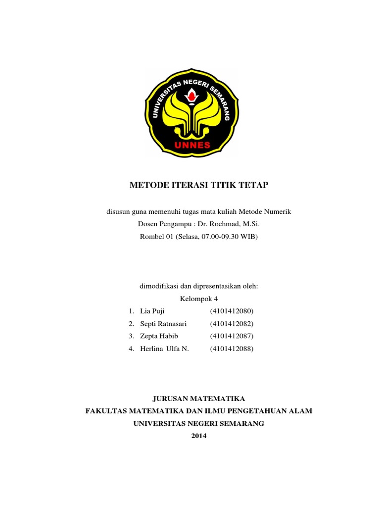 Metode Iterasi Titik Tetap dalam Numerik | PDF