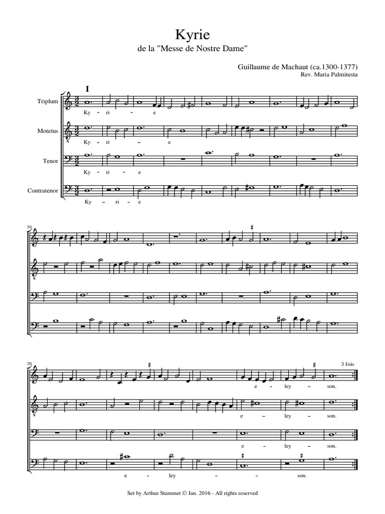 Machaut Messe De Nostre Dame Kyrie Pdf